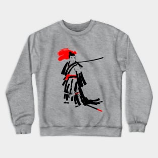 Japanese Samurai ink brush painting Crewneck Sweatshirt